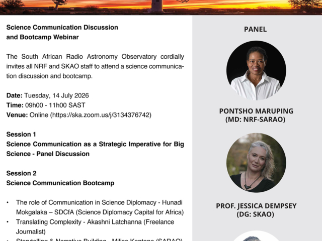Science Communication Discussion and Bootcamp Webinar – Tuesday, 14 July 2026 at 09h00